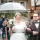 Braut und Bräutigam mit Seifenblasen Hochzeitsloction Klosterpark Altzella
